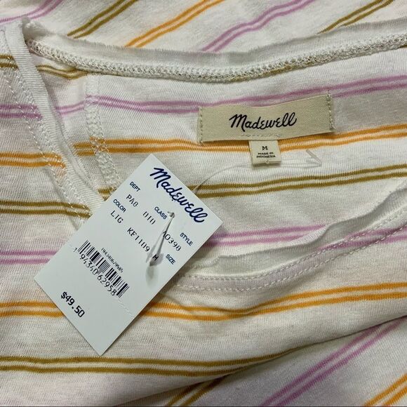 🆕 Madewell Stripes Boxy Cotton / Linen Shirt - Picture 5 of 7